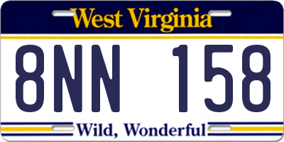 WV license plate 8NN158