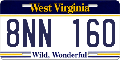 WV license plate 8NN160