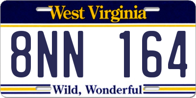 WV license plate 8NN164