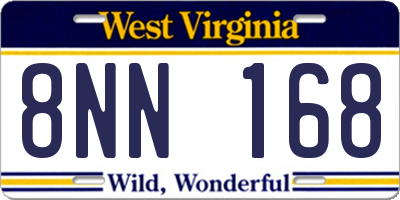 WV license plate 8NN168