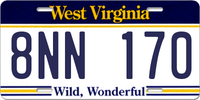 WV license plate 8NN170