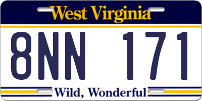 WV license plate 8NN171