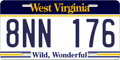 WV license plate 8NN176