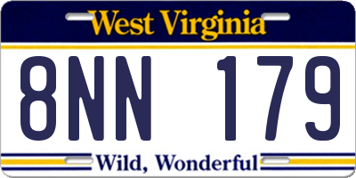 WV license plate 8NN179