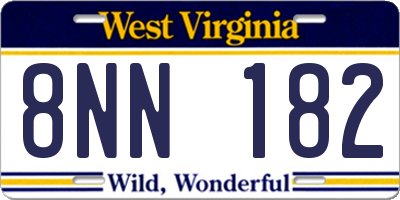 WV license plate 8NN182