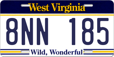 WV license plate 8NN185
