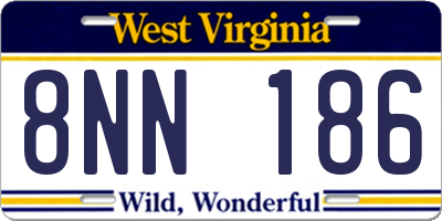 WV license plate 8NN186