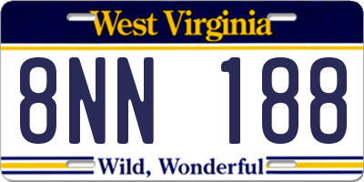 WV license plate 8NN188