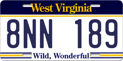WV license plate 8NN189