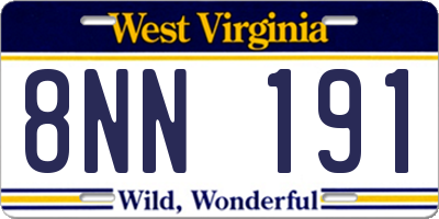 WV license plate 8NN191