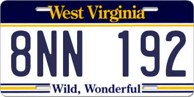 WV license plate 8NN192