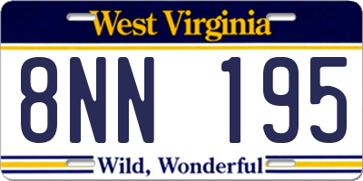 WV license plate 8NN195