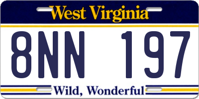 WV license plate 8NN197
