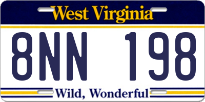 WV license plate 8NN198