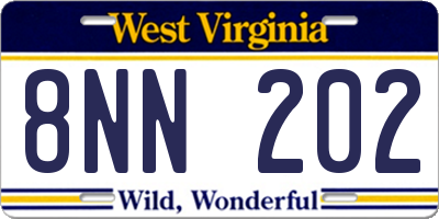 WV license plate 8NN202