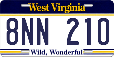 WV license plate 8NN210