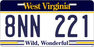 WV license plate 8NN221