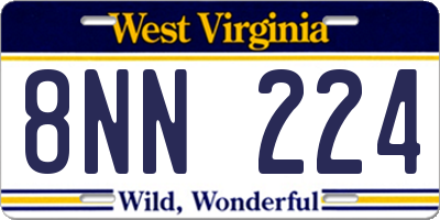 WV license plate 8NN224