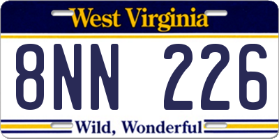WV license plate 8NN226