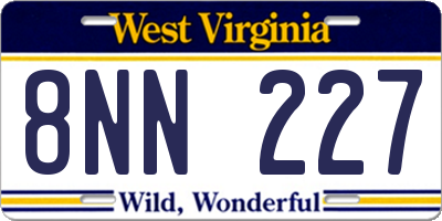 WV license plate 8NN227