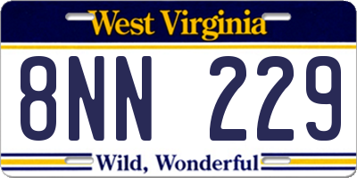 WV license plate 8NN229