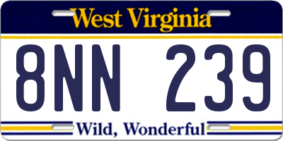 WV license plate 8NN239