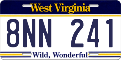 WV license plate 8NN241