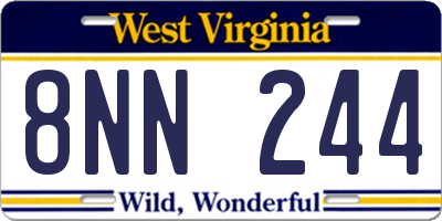 WV license plate 8NN244