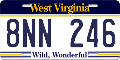 WV license plate 8NN246