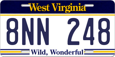 WV license plate 8NN248