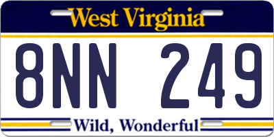 WV license plate 8NN249