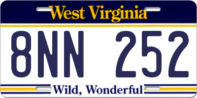 WV license plate 8NN252