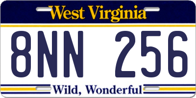 WV license plate 8NN256