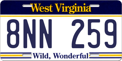WV license plate 8NN259