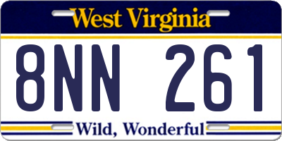 WV license plate 8NN261