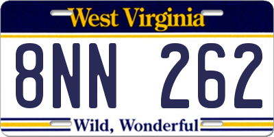 WV license plate 8NN262