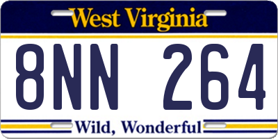 WV license plate 8NN264