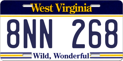 WV license plate 8NN268