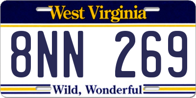 WV license plate 8NN269