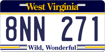 WV license plate 8NN271