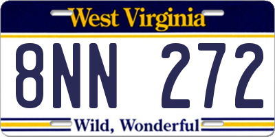 WV license plate 8NN272