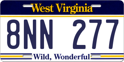 WV license plate 8NN277