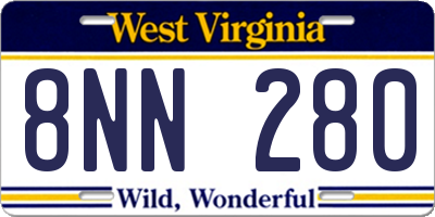 WV license plate 8NN280