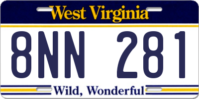 WV license plate 8NN281