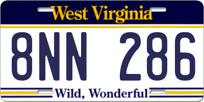 WV license plate 8NN286