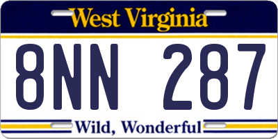 WV license plate 8NN287