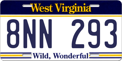 WV license plate 8NN293