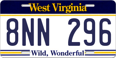 WV license plate 8NN296