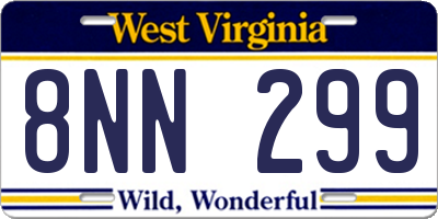 WV license plate 8NN299