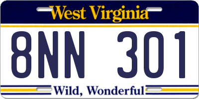 WV license plate 8NN301